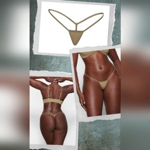 SKIMS FITS EVERYBODY MICRO THONG/XL, 3X/ KHAKI/ NWT
